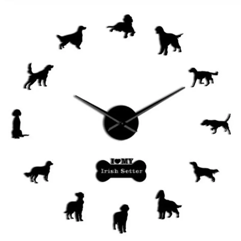 Креативные настенные часы Щенячий патруль 3D акриловые зеркальные наклейки для