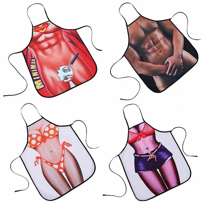 3D Забавный креативный индивидуальный фартук Бикини Сексуальный Обнаженный