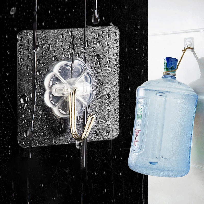 

Transparent Strong Self Adhesive Door Wall Hangers Hooks Suction Heavy Load Rack Cup Sucker For Kitchen Bathroom Hooks Reusable