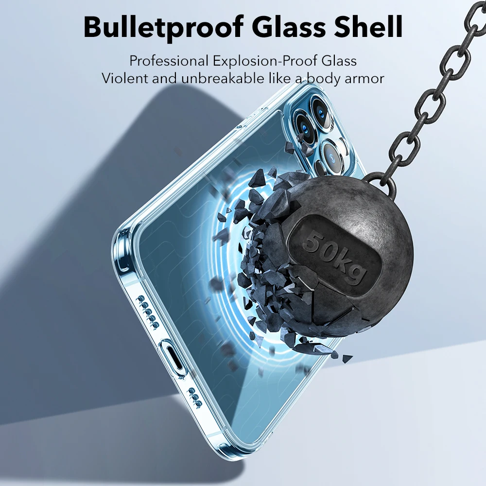 ESR Clear Case for iPhone 12 Full Lens Protection Cover Tempered Glass Case for iPhone 12 Pro Max Shockproof Transparent Cases