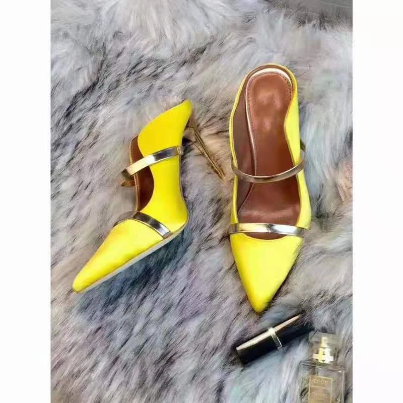 

Vallu 2021 summer new pointed toe sweet and spicy style bright colors and unique design high-heeled women's sandals