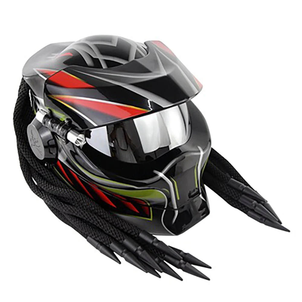 Мотоциклетный шлем хищника с полным лицом Железный Воин человек DOT сертификация