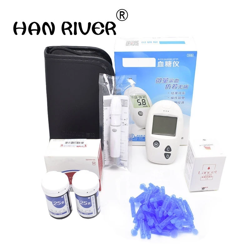 

High-quality blood glucose test instrument, blood glucose meter test paper household test bar barrels to send cotton swab