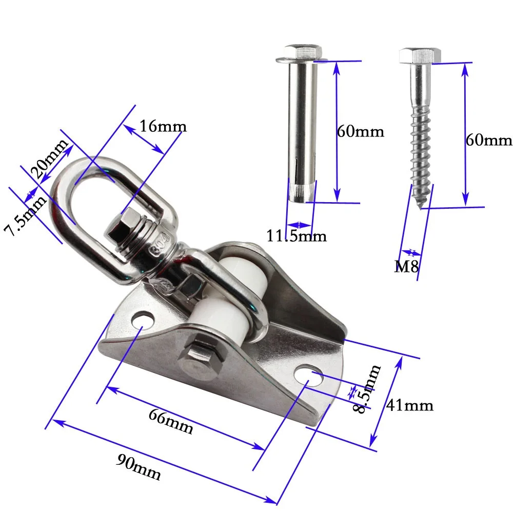 2 шт. поворотные вешалки из нержавеющей стали на 360 ° для качели подвесной