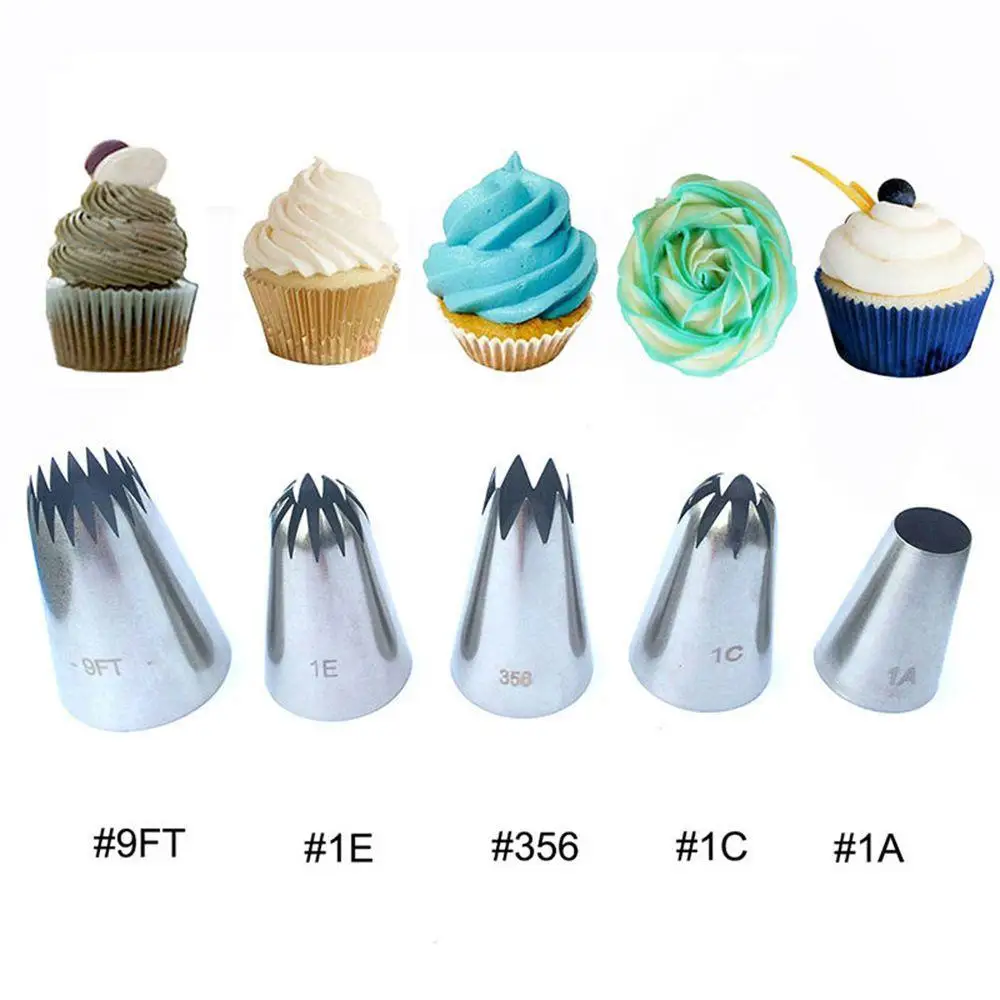

Large Metal Cake Cream Decoration Tips Set Pastry Tools Stainless Steel Icing Piping Nozzle Cupcake Cookie Dessert Decorators