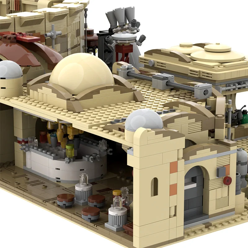 

MOC-41406 Star Space Series Wars Tatooine New Hope Mos Eisley Architecture Spaceport Building Blocks Compatible Bricks DIY Toys