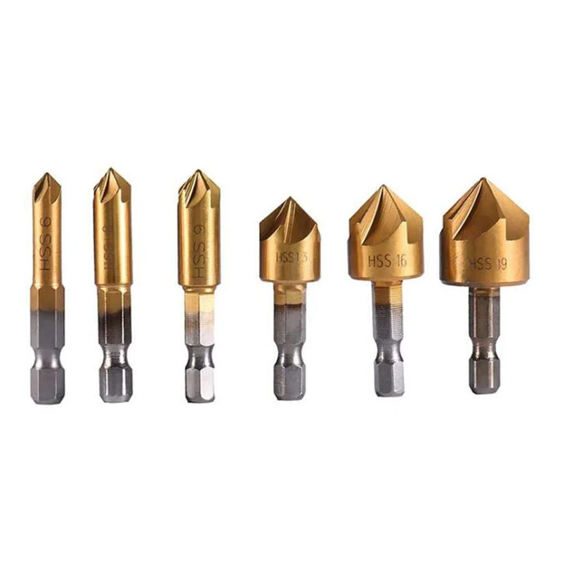 Быстрорежущее сверло фаска с титановым покрытием шестигранным хвостовиком 1/4 &quot