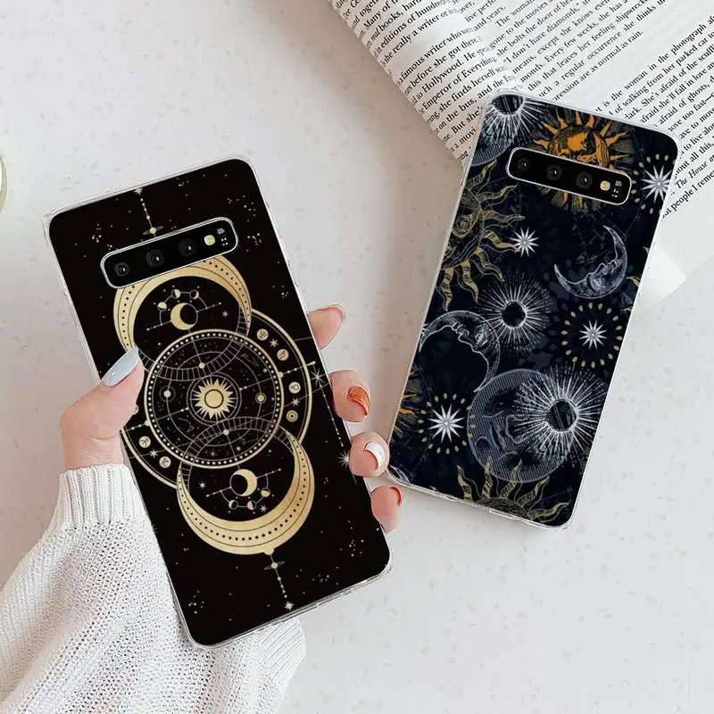

Sun Moon Face Phone Case Transparent For Samsung Galaxy A S Note 9 10 51 50 71 70 80 20 21 30s ultra plus