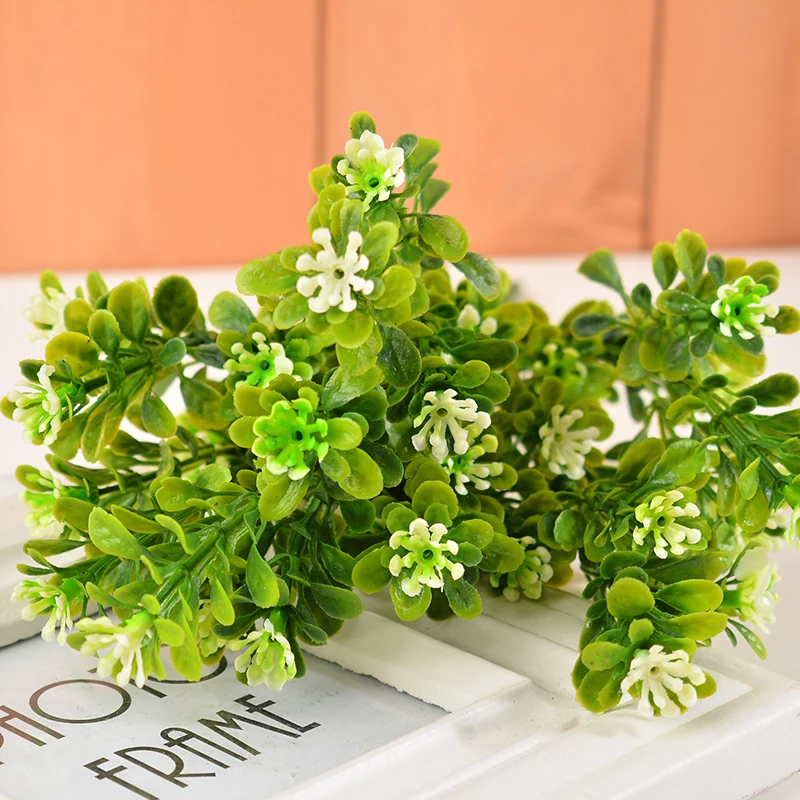 Искусственный цветок Зеленые искусственные пластиковые растения для украшения