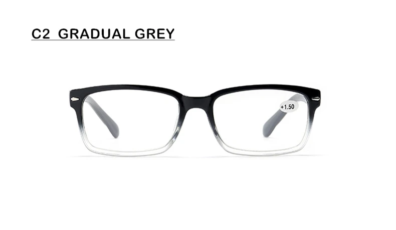 SWOKENCE Retro Reading Glasses Women Men Brand High Quality Presbyopia Eyeglasses With Dioptre+1.0 1.5 2.0 2.5 3.0 3.5 4.0 R132 - Цвет оправы: C2  GRADUAL GREY