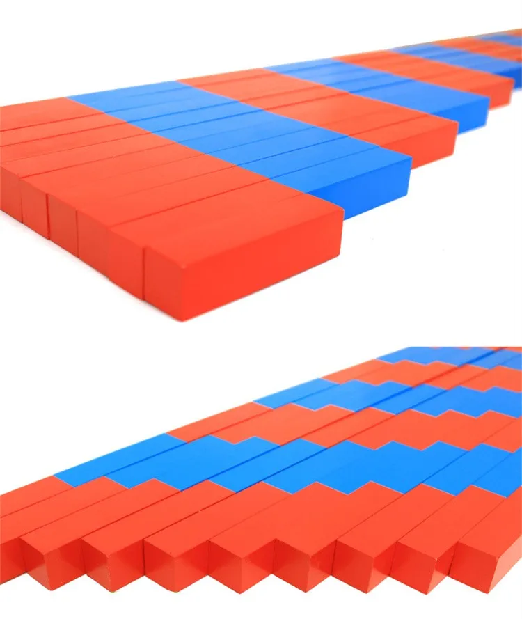 

Kids Toys Montessori Red Long Sticks (5-50cm) Math Number Rods Wooden Education Early Learning Blocks Child