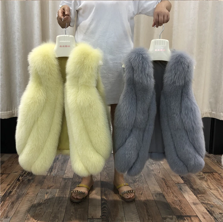 ZDFURS* натуральный Лисий меховой жилет для женщин Зима Осень Теплый Женский жилет без рукавов из лисьего меха женский цветной натуральный короткий жилет