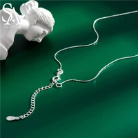 sa silverage s925 sterling silver clavicle chain korean style slim folding silver necklace wholesale
