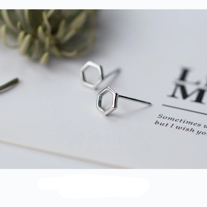 Женские серьги гвоздики с шестигранной головкой Trusta серебро 925 пробы 7 мм x