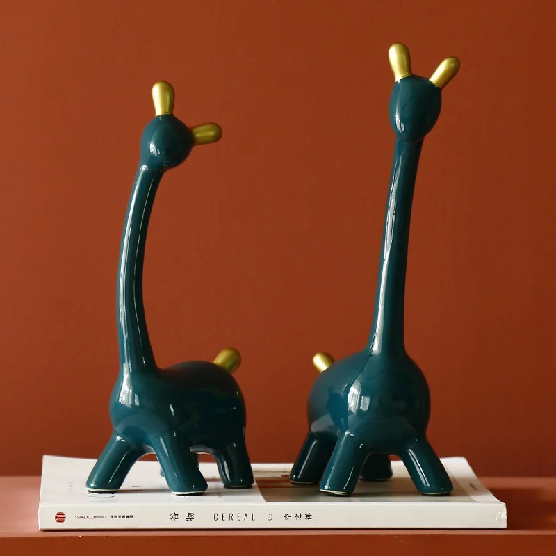 

New Year Decoration Home Craft Giraffe Ceramic Emerald-Beryl Holiday Party Living Room Bookshelf Decorative