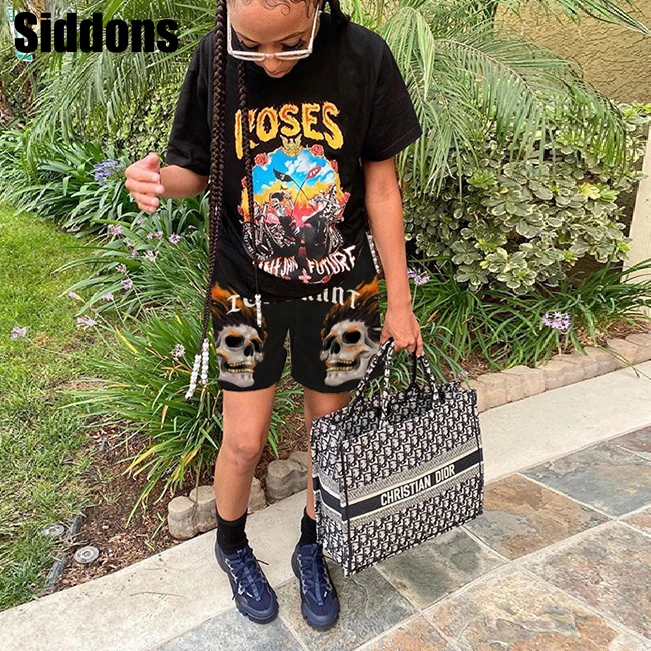 Женский спортивный костюм из 2 предметов футболка с коротким рукавом и