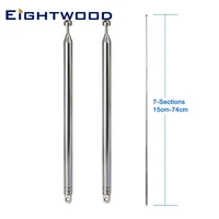 eightwood 7 section telescopic fm antenna replacement for av audio vedio home theater receiver power amplifier system tuner 2pcs