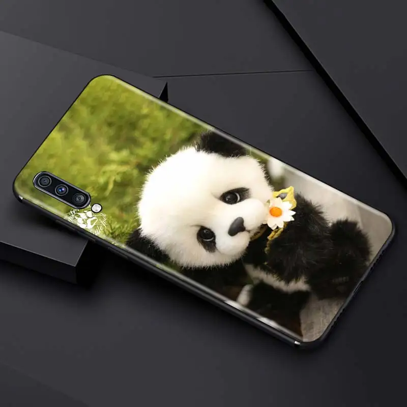 Супер милый чехол с пандой для Samsung Galaxy A50 A70 A70s A50s A80 A40 A30 A20e A20s A10e A10 черный мягкий