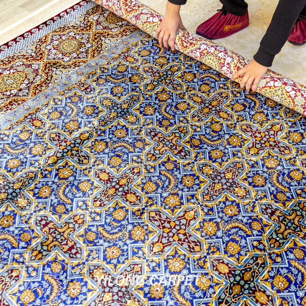 Beste Yilong 10 'X 10' Indoor Vierkante Zijden Tapijt Handgemaakte Tapijten Over Home Decor (ZQG419)