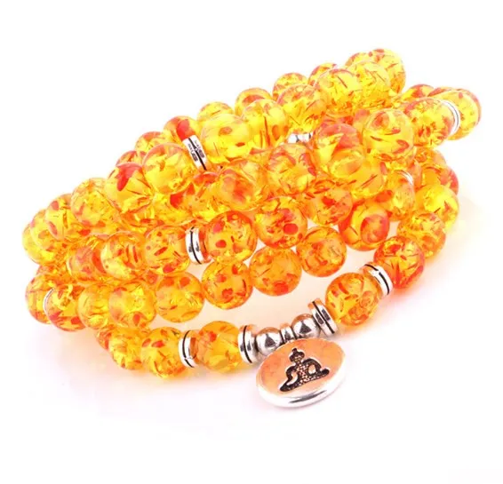 

108 бусин 8 мм Эластичный регулируемый Лотос жизнь дерево Будда OM глаз чакра рейки Агат Оникс Йога браслет ожерелье rtg234