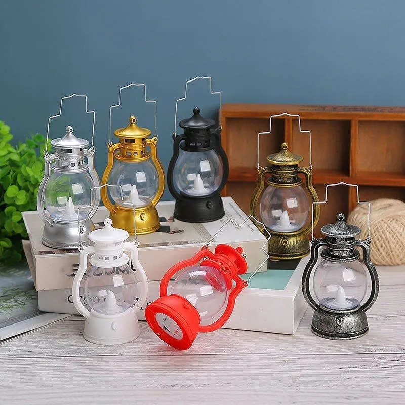 Retro Oil Lamp Energy-Saving Holiday Desktop Hanging Bar Night Light Halloween Decorative Led Small Home Party Lantern | Дом и сад