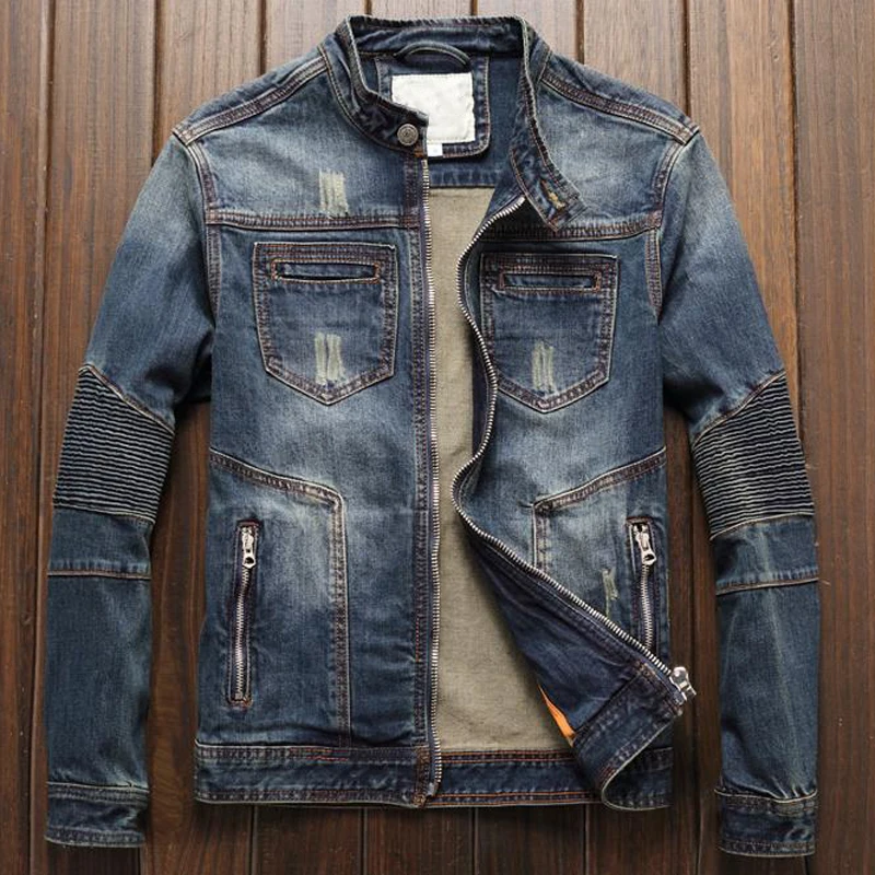 Куртка мужская джинсовая эластичная в европейском стиле верхняя одежда