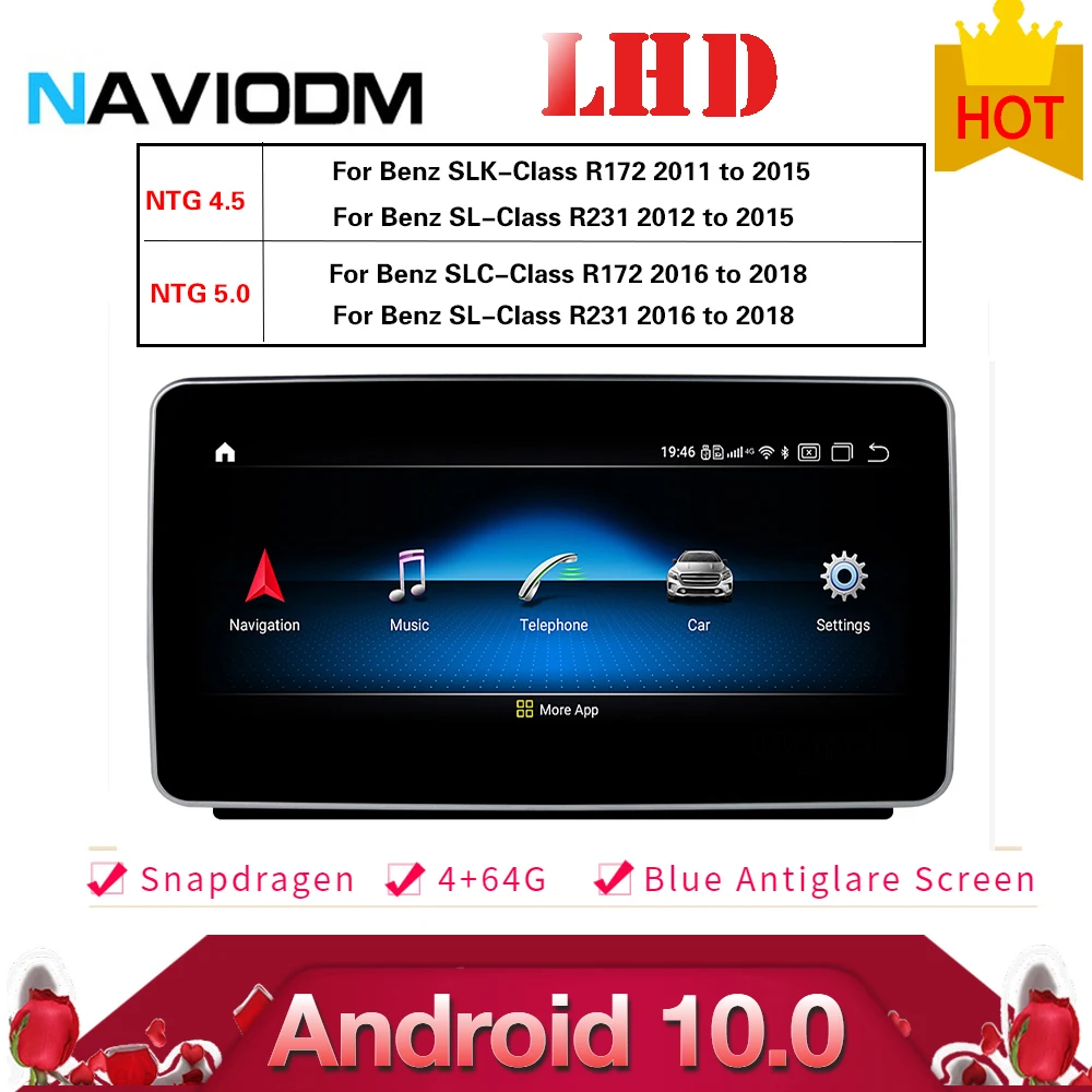 Автомобильная Мультимедийная система Android 10 0 4 + 64 ГБ автомобильный dvd-плеер
