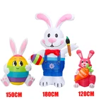 120-180 см большой розовыйсиний надувной Пасхальный кролик милый кролик Светодиодная лампа надувная уличная садовая одежда воздушная Пасхальная модель игрушки