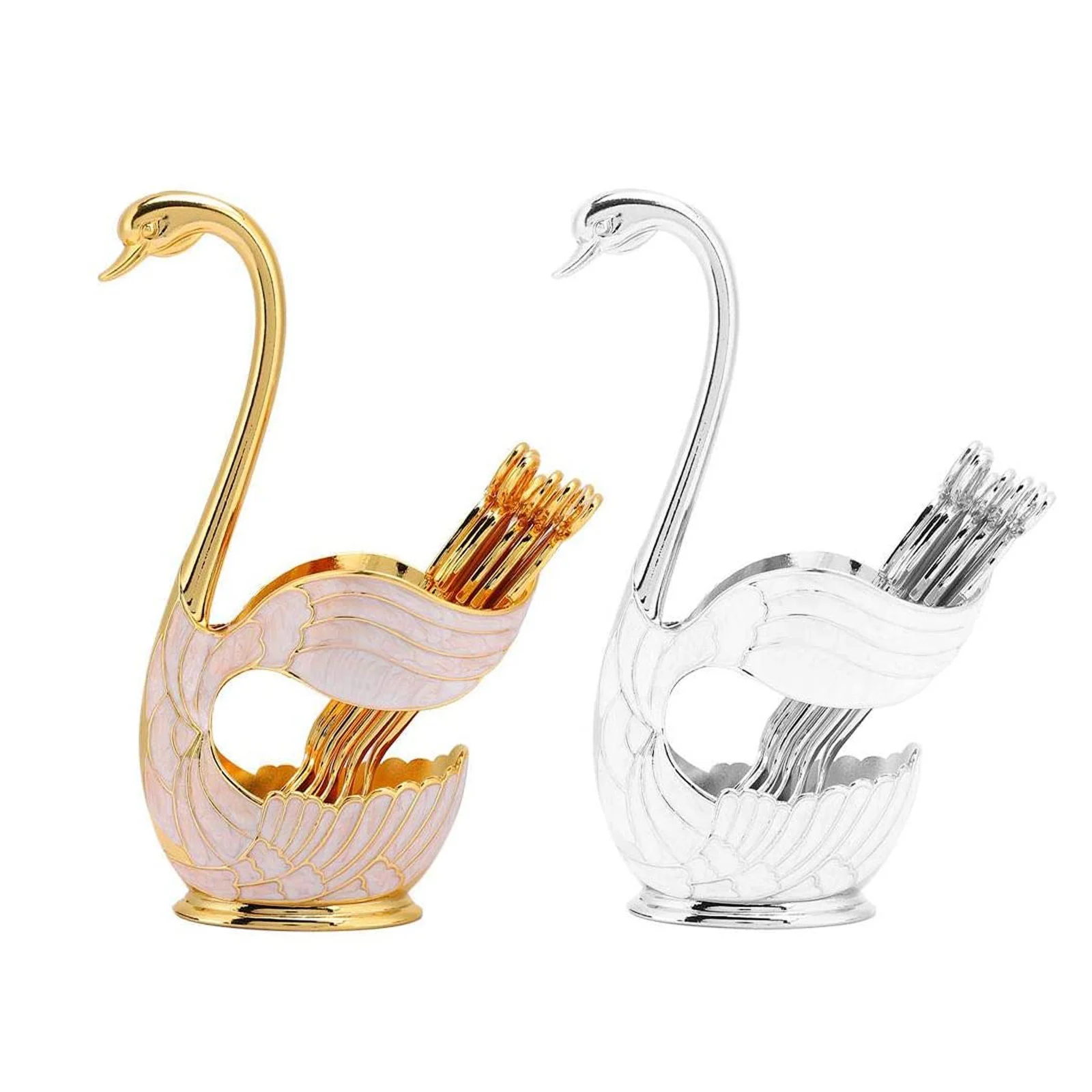 Новое поступление лебедь вилка кофейная ложка держатель полые фруктовый десерт