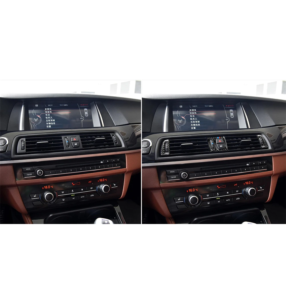 Carbon Fiber Car Interior Decoration Decal Air Conditioner Vent Outer Frame Cover Trim Sticker for BMW 5 Series F10 2011-2017 | Автомобили