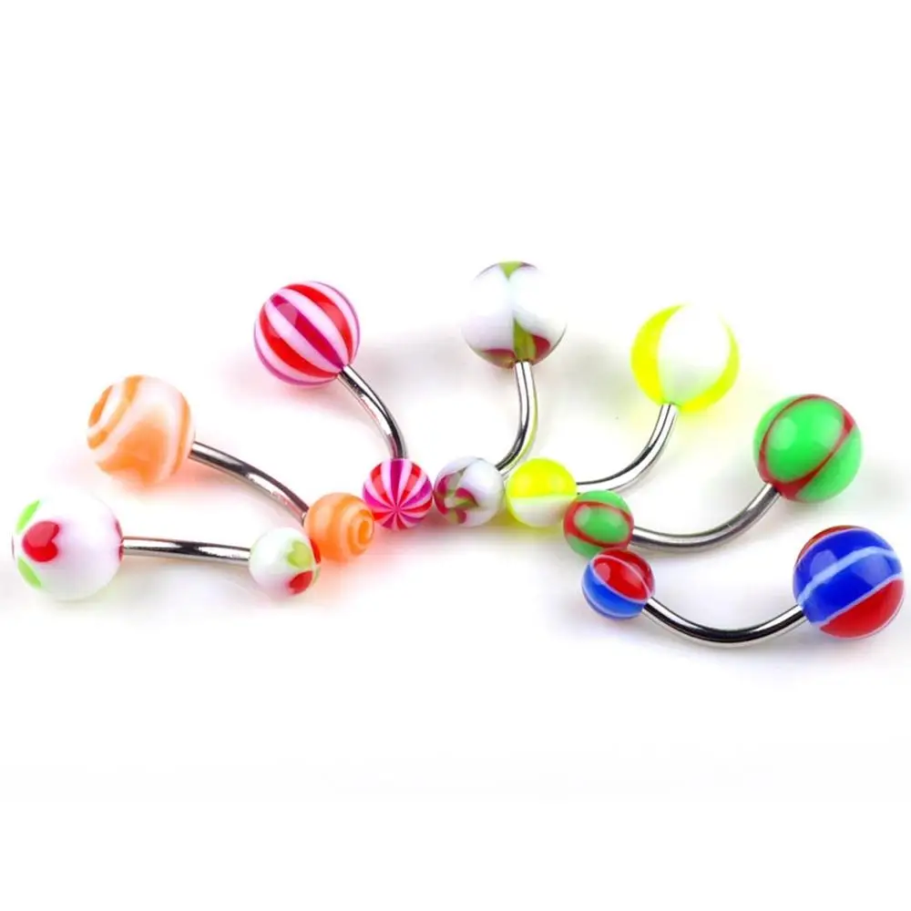 Кольца для пирсинга живота 10 шт./лот из хирургической нержавеющей стали 316L