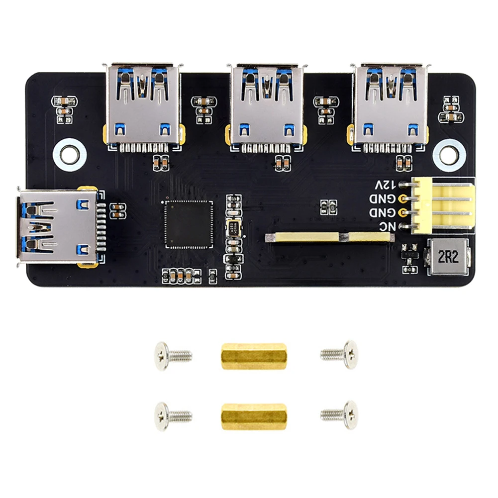 

Плата расширения материнской платы Raspberry Pi CM4, основная плата PCI-E для USB3.2 Gen1, 4 порта расширения для ПК