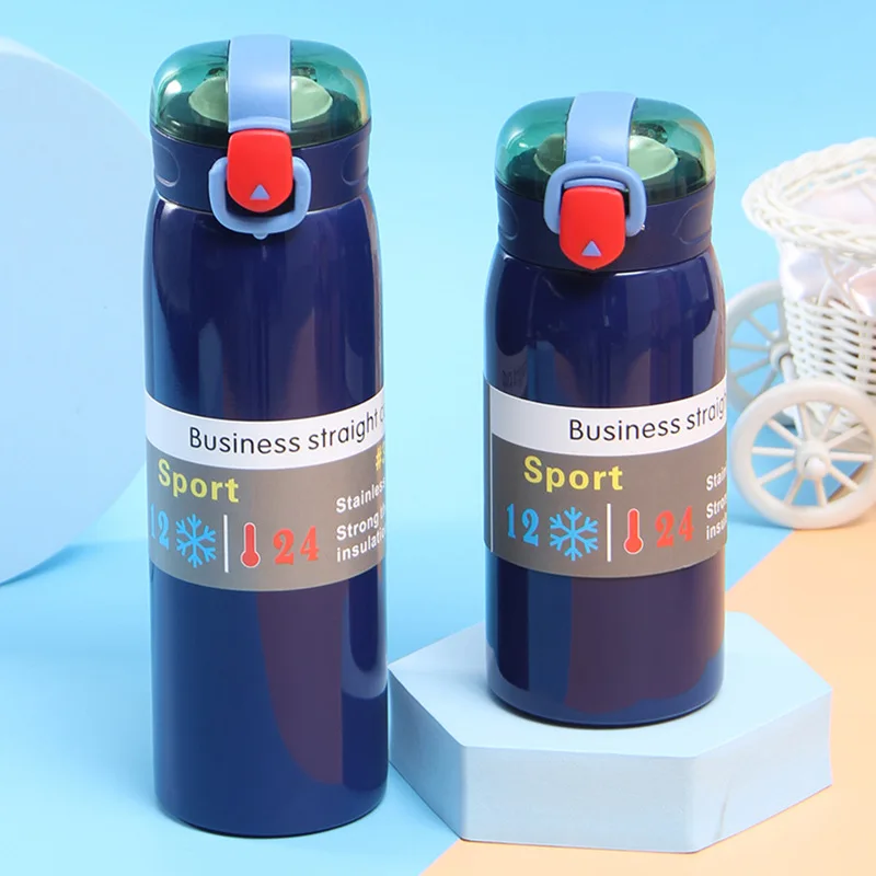 

New simple stainless steel vacuum flask pea cup bouncing lid vacuum flask outdoor water cup