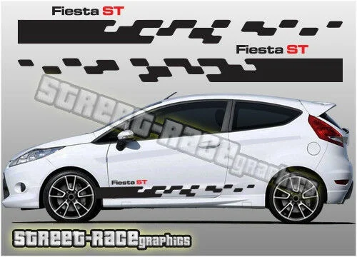 

Для x2 Ford Fiesta боковые гонки полосы 019 наклейки графика винил ST