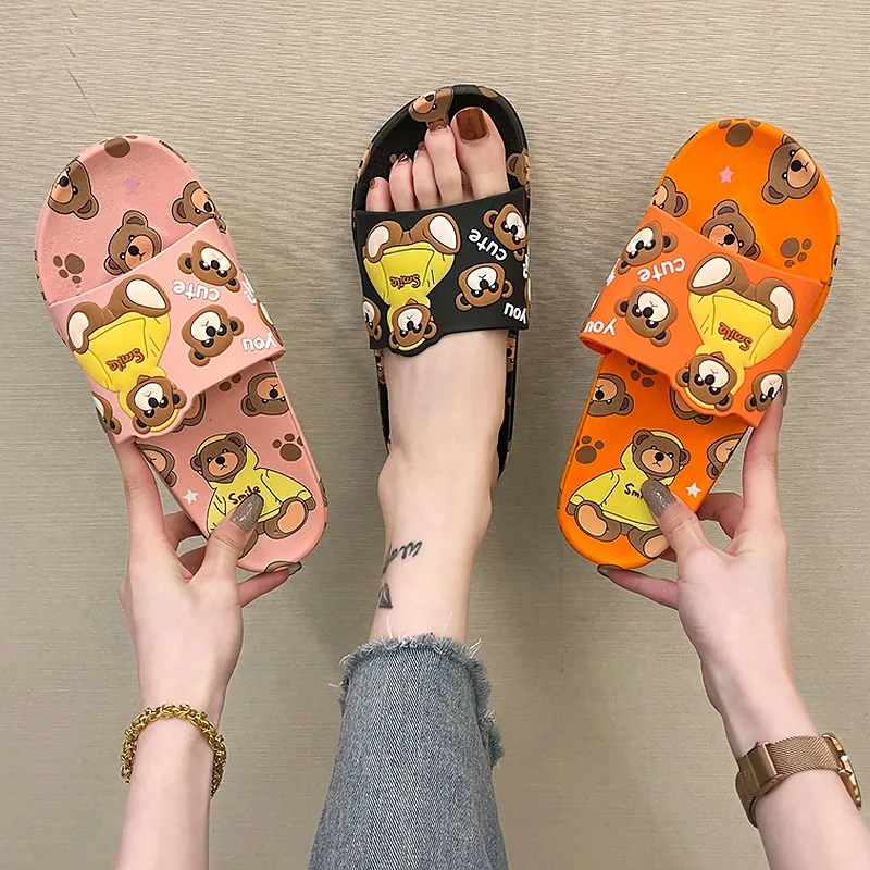 Шлепанцы женские пляжные Мультяшные сандалии с фруктами клубникой ананасом