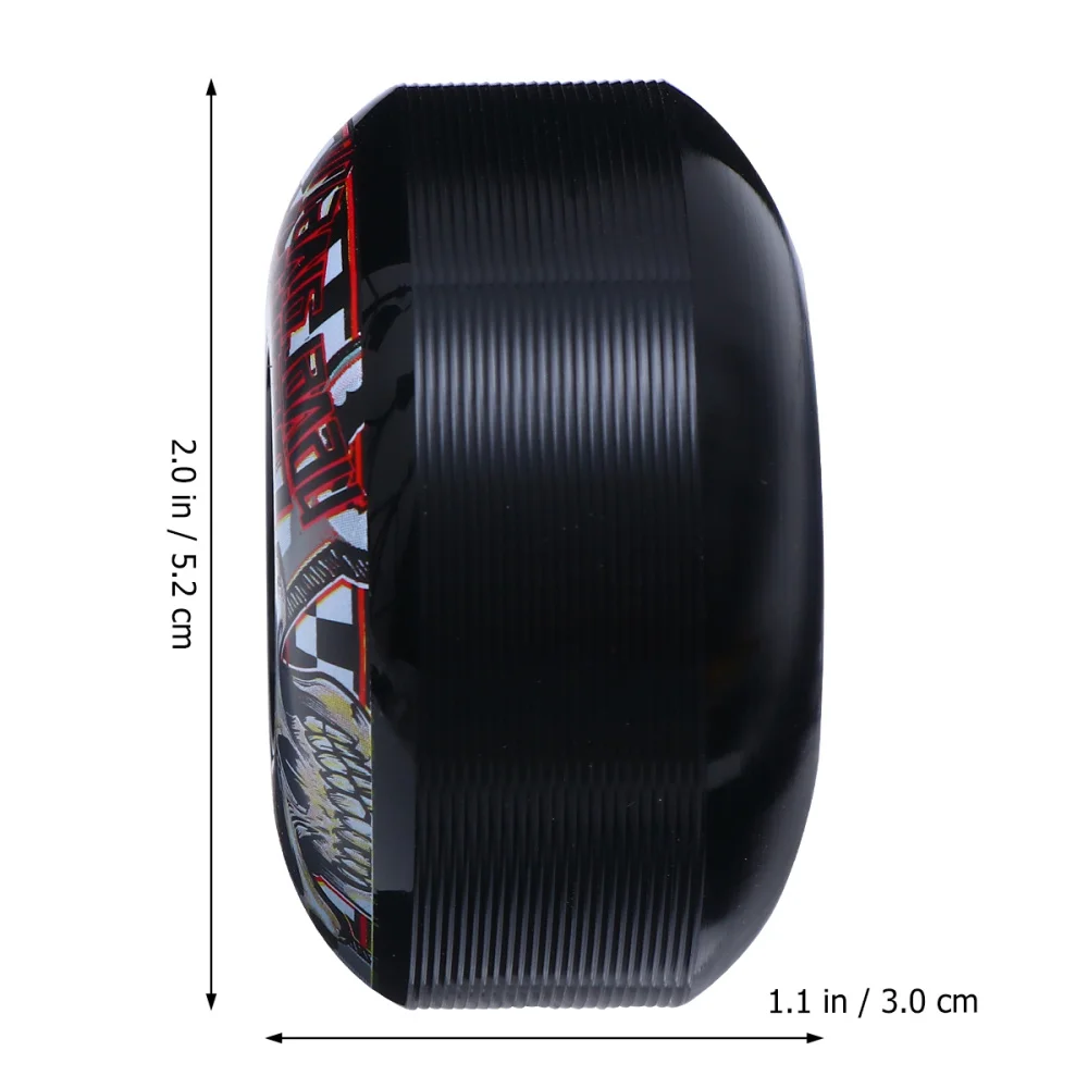 

4pcs Pattern Skatboard Wheel High Hardness PU Wheel Hub Assorted Color