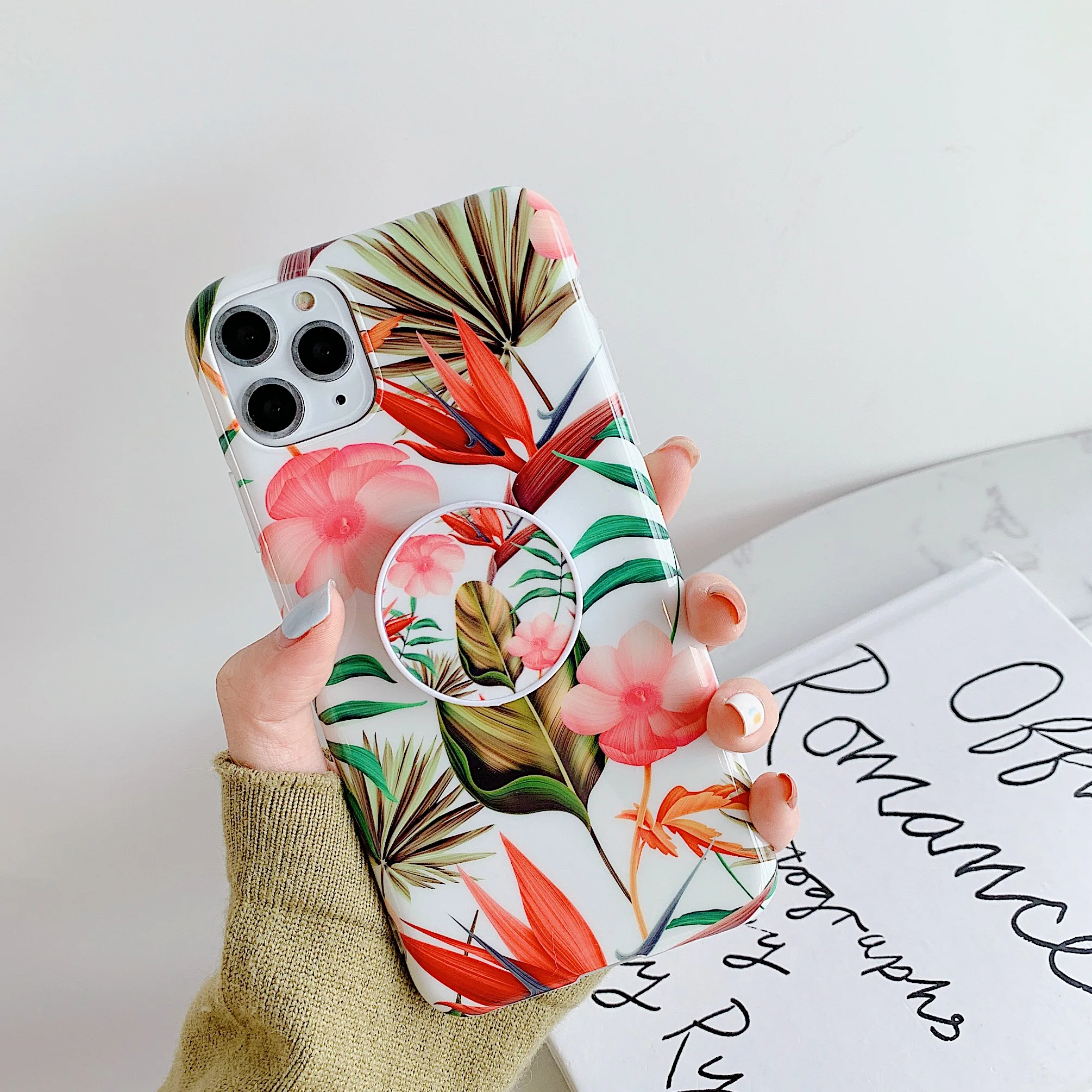 Цветочный чехол для телефона iphone 11 pro max X Xs XR 7 8 6 6S plus глянцевый Мягкий ТПУ