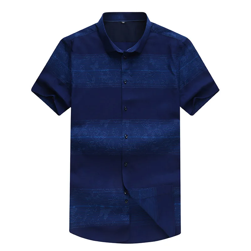 

plus quality new size high 8XL 7XL 6XL Mens print Summer blue Short Sleeve Lapel Male Casual Tops Camisa Masculina Shirts