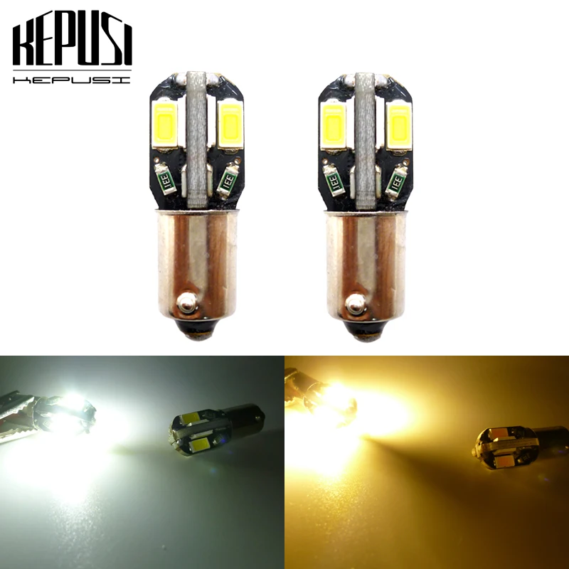 2 шт. 8SMD 12 В H6W Ba9s светильник 5630 T4W габаритные огни внутренние парковочные задние