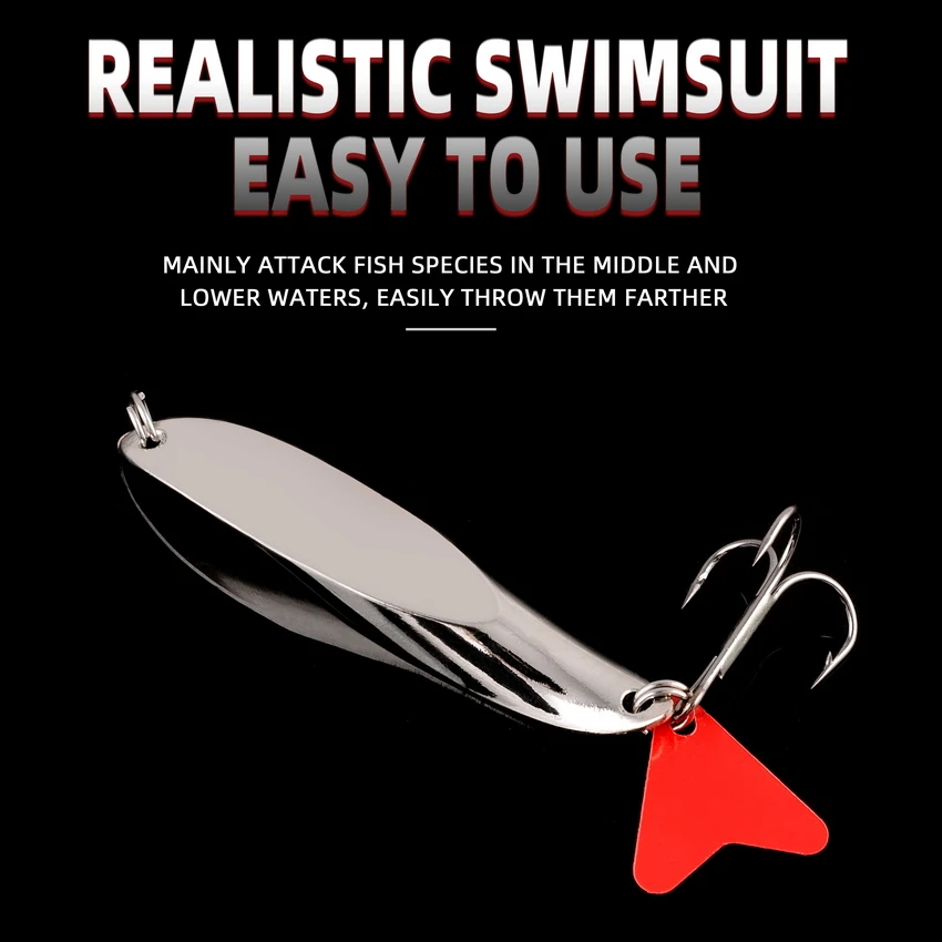 7/10/14/18/21/28g Metal Spinner Spoon Fishing Lure Hard Baits Sequins Noise Paillette with Feather Treble Hook Tackle | Спорт и