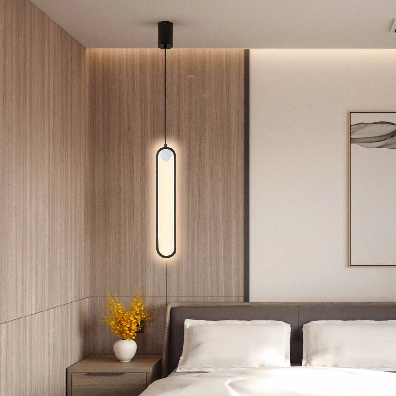 Minimalist Design LED Pendant Light for Bedside Bedroom Kitchen Pendant Lamp Home Indoor Decoration Lighting Fixtures Black/Gold