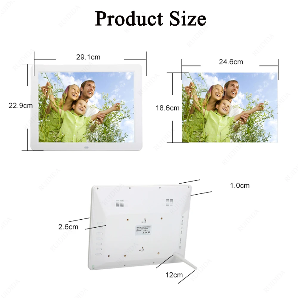 12 Inch Electronic Album LED Screen Digital Photo Frame Digital Picture Frame Electronic Image Frame Good Gift with Music Video enlarge