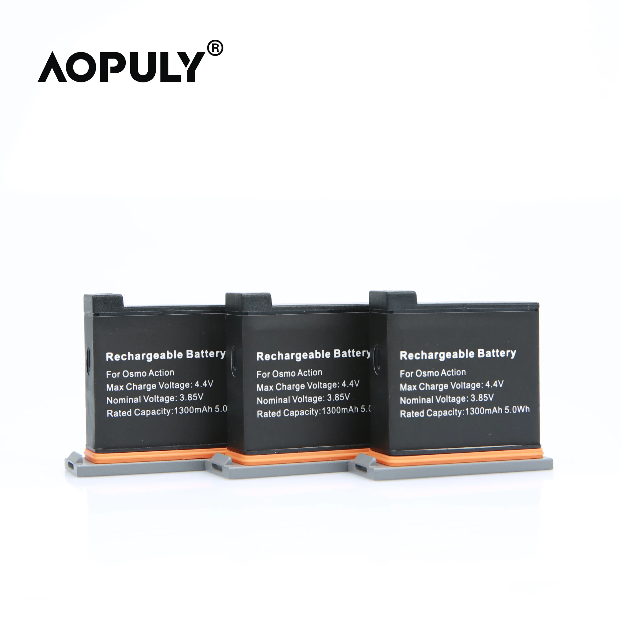 Набор из 4 аккумуляторов AB1 емкостью 1300 мАч и USB-зарядное устройство для спортивной камеры DJI OSMO Action.