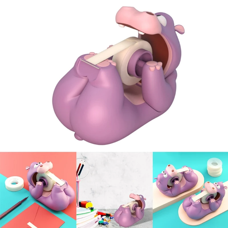 

Creative Hippo Tape Dispenser Desktop Adhesive Cutter Stand Holder Office School N7MC