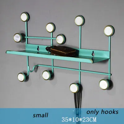 light blue small Ключница настенная Настенное крепление ключница креативный кованый железный ключ полка для хранения многофункциональные домашние вещи Органайзер вешалка украшение для дома - Цвет: light blue small