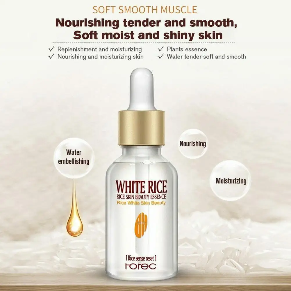 

15ml Rice essence Face Serum Skin Beauty Serum Tender Skin Care Moisturizing Whitening Serum Enzyme T5U1