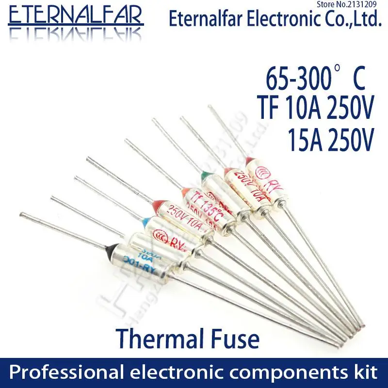 TF Термальность предохранитель RY 10A 15A 250V Температура 65C 85C 100C 105C 100C 120C 130C 152C 165C 172C 185C 192C 200C 216C 240C 280C 300C