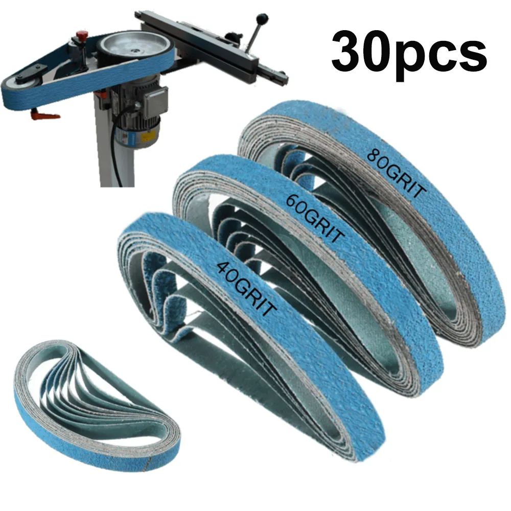 

30 Pcs Sanding Belts 457*13mm Zirconia Blue Sandpaper For Furniture Polishing Woodworking Tool Parts Sander Accessories