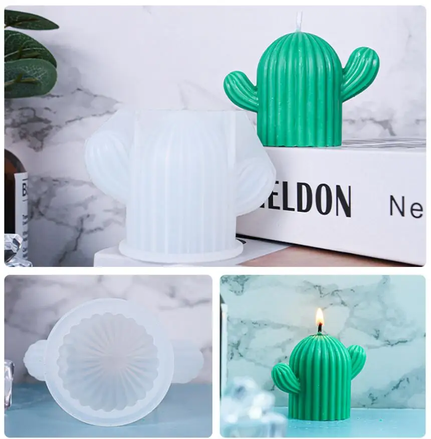 

Handmade Cactus Silicone Candle Mold Aromatherapy Fragrance Plaster Making Supplies Homemade DIY Gum Paste Chocolate