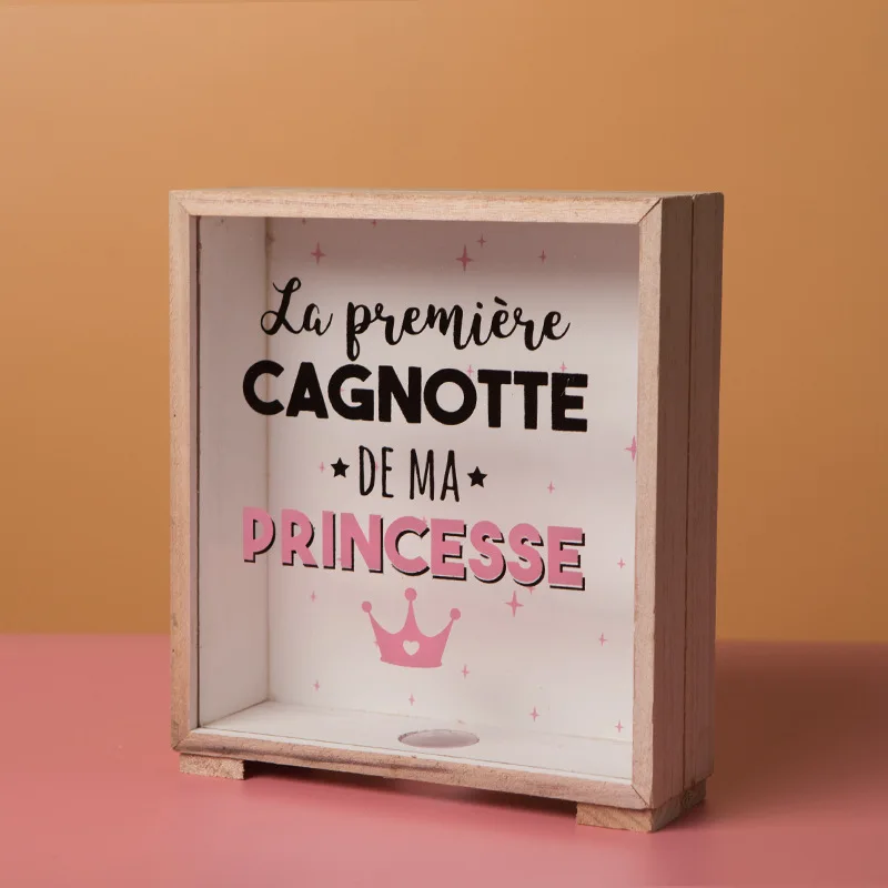 Деревянная коробка для денег монет аксессуары украшения дома большая